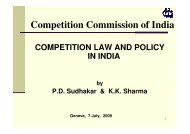 Competition Law and Policy in India - Competition Commission of ...