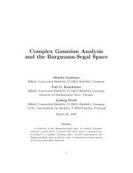 Complex Gaussian Analysis and the Bargmann-Segal Space - CCM ...