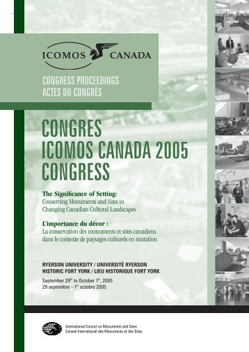 CONGRES ICOMOS CANADA 2005 CONGRESS