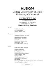 m04 16 8pm Saariaho - CCM - University of Cincinnati