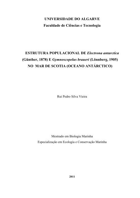 ESTRUTURA POPULACIONAL DE Electrona antarctica - CCMAR ...