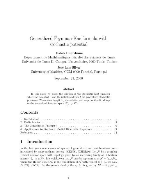 Generalized Feynman-Kac formula with stochastic potential - CCM