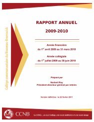 RAPPORT ANNUEL 2009-2010 - CCNB