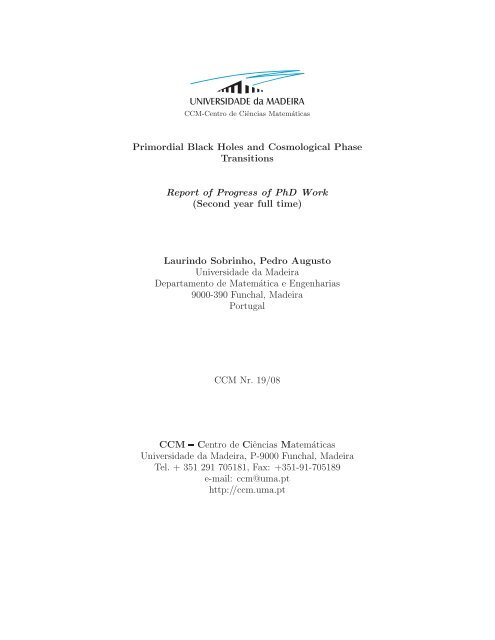 Primordial Black Holes and Cosmological Phase Transitions Report ...