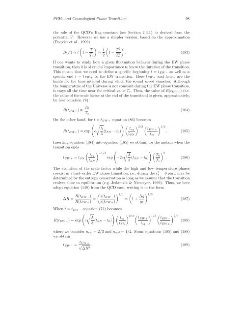 Primordial Black Holes and Cosmological Phase Transitions Report ...