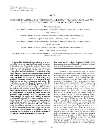 genomic dna isolation from green and brown algae - CCMAR ...