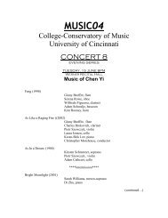 MUSIC04 - CCM - University of Cincinnati