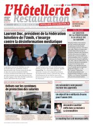 Laurent Duc, président de la Fédération hôtelière de l'Umih, s ...