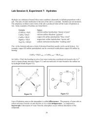 Lab Session 8, Experiment 7: Hydrates