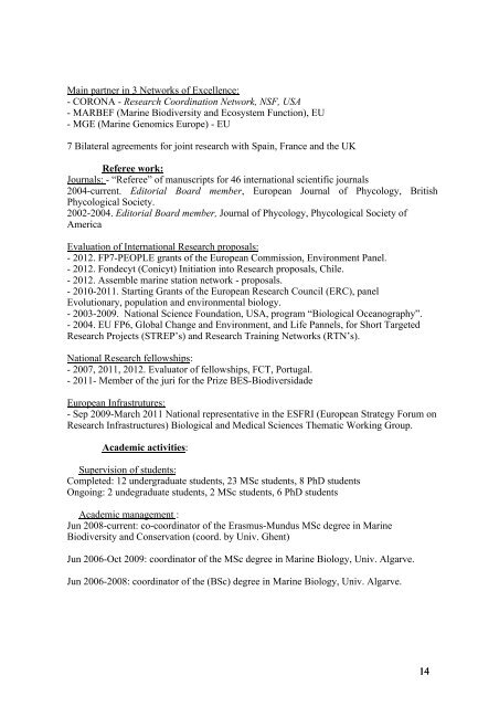 1 Curriculum vitae M. ESTER T. A. SERRÃO Personal: Portuguese ...