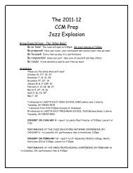 The 2011-12 CCM Prep Jazz Explosion - CCM - University of ...