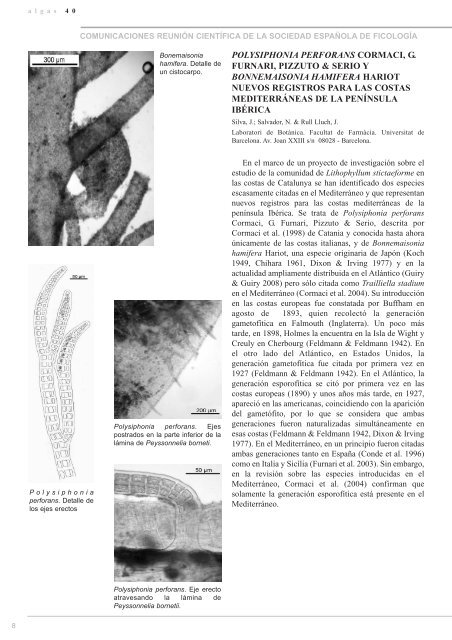 algas 40 - Sociedad Española de Ficología