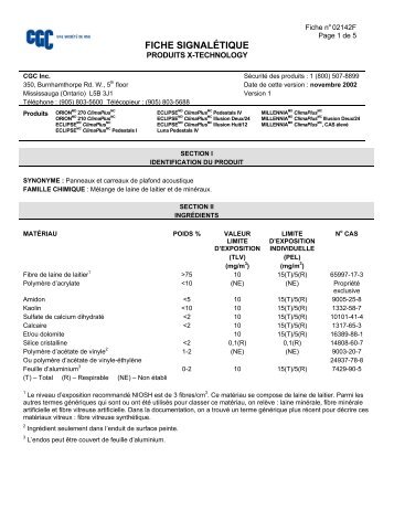 FICHE SIGNALÉTIQUE - CGC