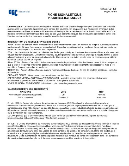 FICHE SIGNALÉTIQUE - CGC