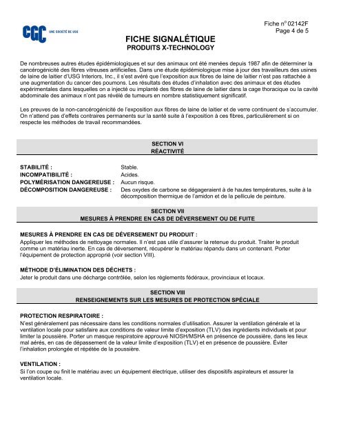 FICHE SIGNALÉTIQUE - CGC