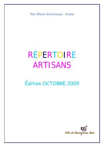 RÉPERTOIRE ARTISANS - Site officiel de la ville de Rosny-sous-Bois