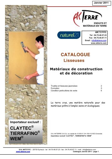 Catalogue AKterre 2011 Lisseuses - Naturel 21