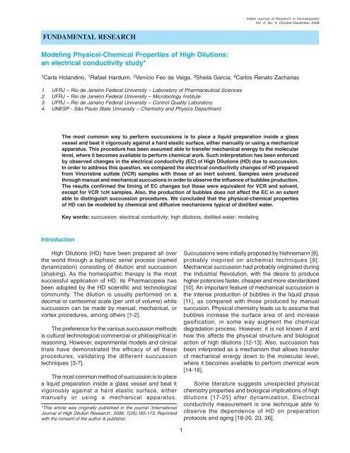 an electrical conductivity study