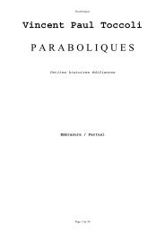 PARABOLIQUES, petites histoires édifiantes - Vincent-Paul Toccoli ...