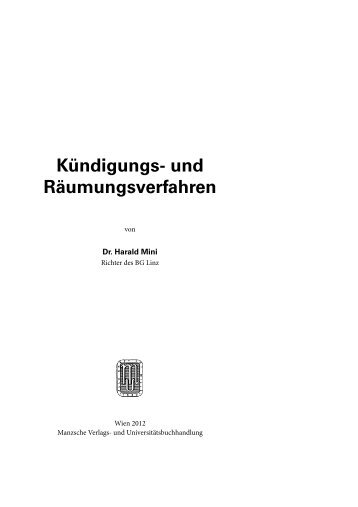 Kündigungs- und Räumungsverfahren - Manz