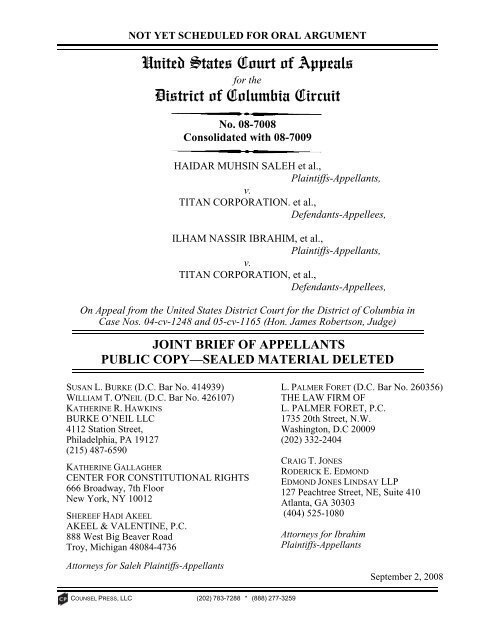 United States Court of Appeals District of Columbia - Center for ...