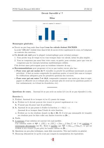 Devoir Surveillé n° 7