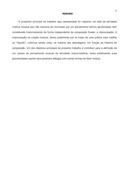 Indeterminação e Improvisação na Música Brasileira ... - CCRMA