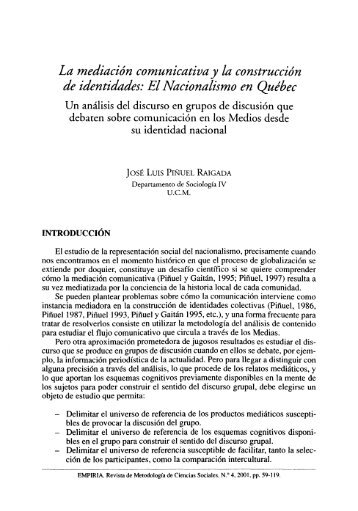 La Mediación Comunicativa y la Construcción de ... - e-Spacio