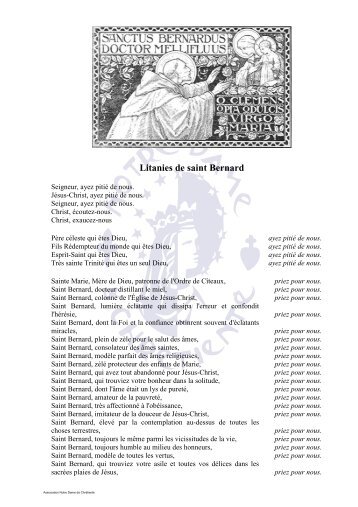 Litanies de saint Bernard - Notre-Dame de Chrétienté