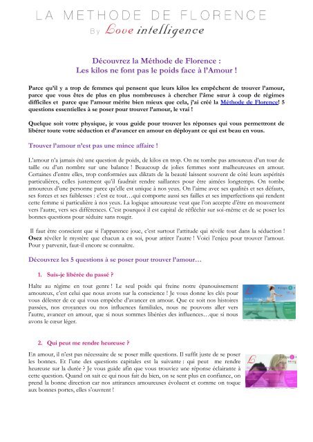 Decouvrez La Methode De Florence Love Intelligence