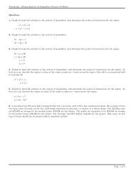 Precalculus: Solving Systems of Inequalities Practice Problems ...