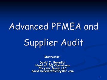 Advanced PFMEA - Chrysler