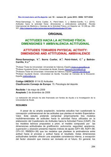 Actitudes hacia la Actividad Física - Comunidad Virtual CIENCIAS ...