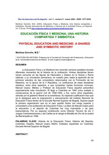 Educación Física y Medicina - Comunidad Virtual CIENCIAS DEL ...