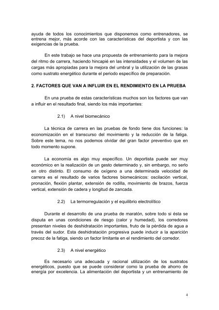 la aplicacin de los ritmos de carrera en el entrenamiento - RedIRIS