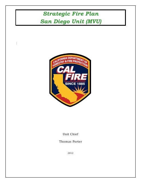 Strategic Fire Plan San Diego Unit (MVU) - Board of Forestry and ...
