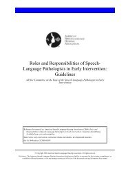 Roles and Responsibilities of Speech-Language Pathologists in ...