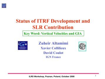 Status of ITRF Development and SLR Contribution