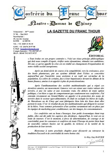 LA GAZETTE DU FRANC THOUR - Confréries gastronomiques de ...