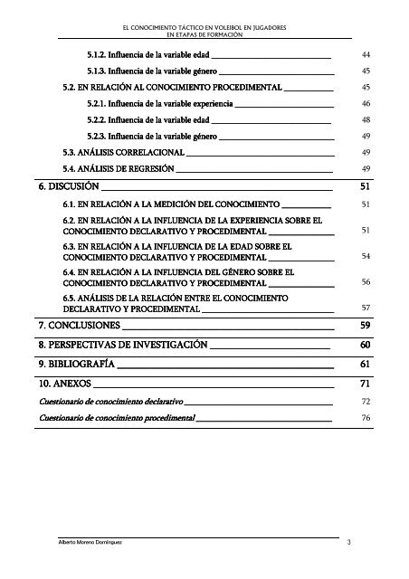 el conocimiento táctico en voleibol en jugadores en etapas de ...