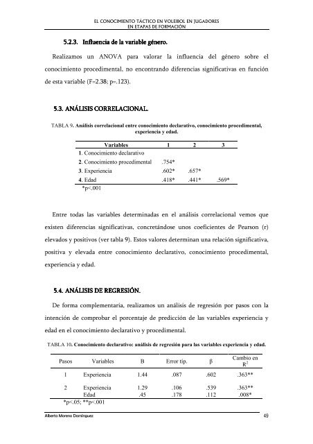 el conocimiento táctico en voleibol en jugadores en etapas de ...