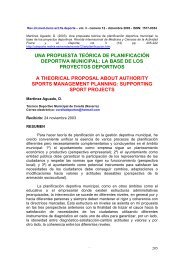 una propuesta teórica de planificación deportiva municipal