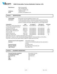 MSDS: Brimonidine Tartrate Ophthalmic Solution, 0.2%