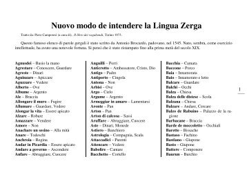 Nuovo modo de intendere la Lingua Zerga - gerghi italici