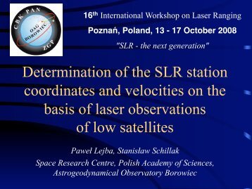 Determination of the SLR station coordinates and velocities ... - NASA