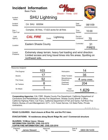 SHU Lightning Complex Fact Sheet