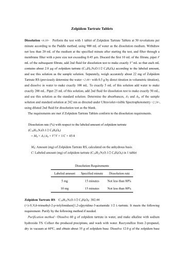 Zolpidem Tartrate Tablets - NIHS