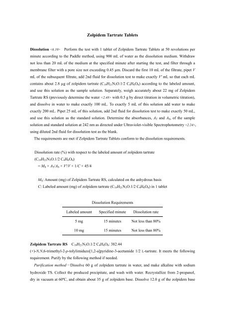 Zolpidem Tartrate Tablets - NIHS