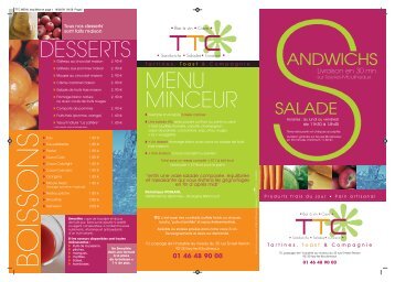 DESSERTS MENU MINCEUR - Restaurant TTC Issy Les Moulineaux