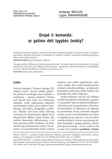 Grupė ir komanda: ar galima dėti lygybės ženklą?